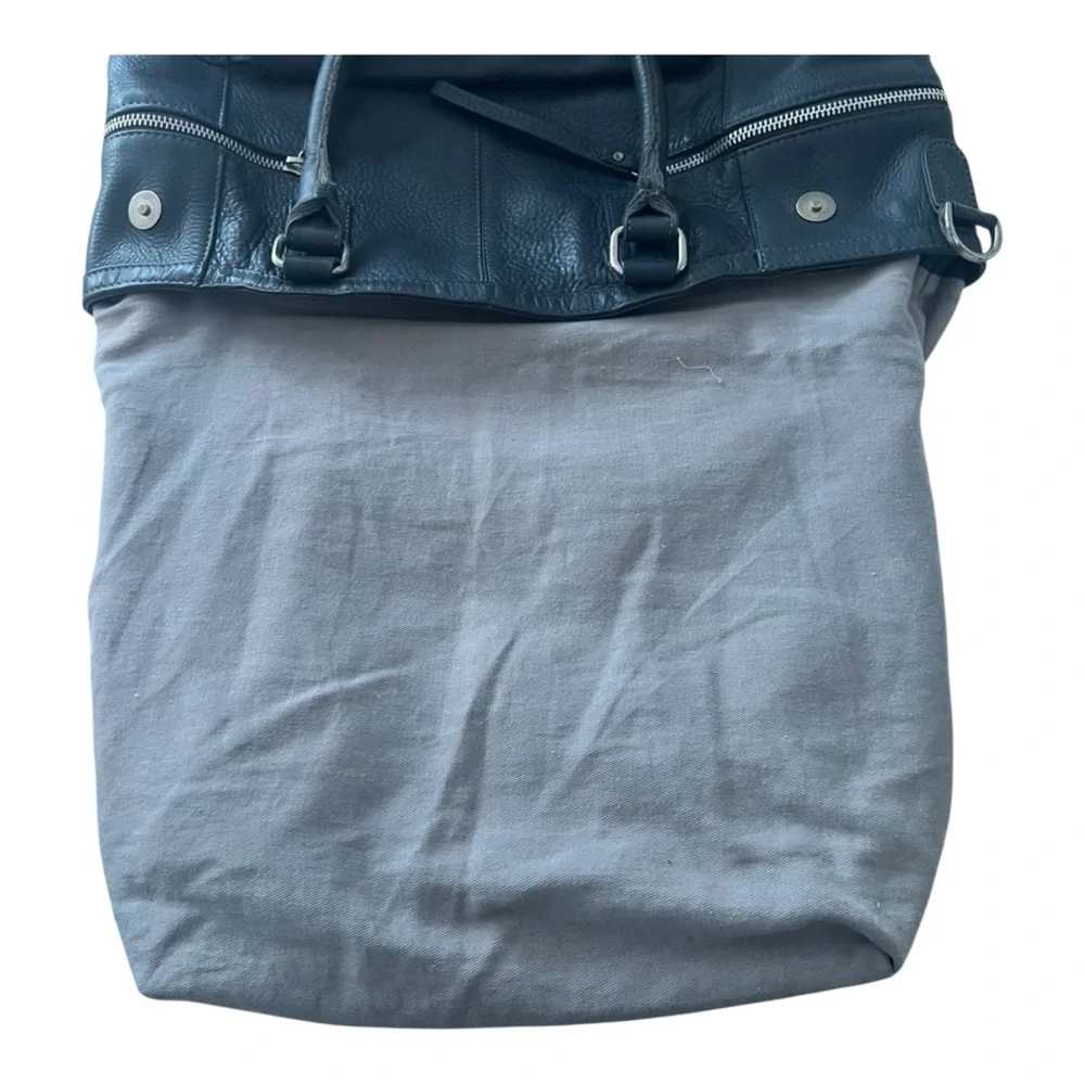 THE DAY & MOOD HANNAH BAG leather Anthropologie dual Handle removable strap Grey